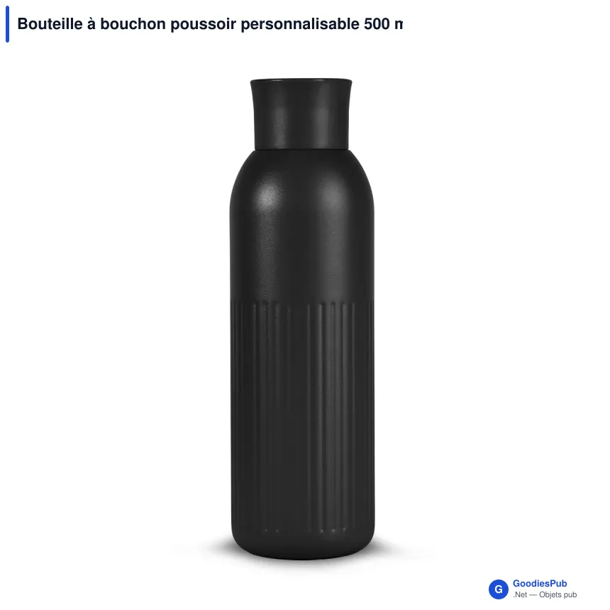Bouteille à bouchon poussoir personnalisable 500 ml en acier recyclé - Sagaform Tekla - Image 3