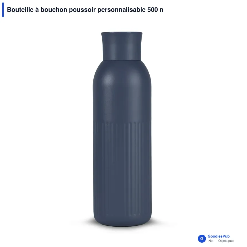 Bouteille à bouchon poussoir personnalisable 500 ml en acier recyclé - Sagaform Tekla - Image 5