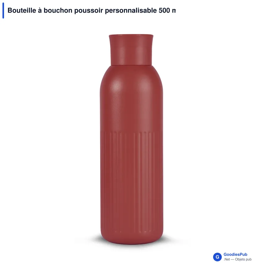 Bouteille à bouchon poussoir personnalisable 500 ml en acier recyclé - Sagaform Tekla - Image 6