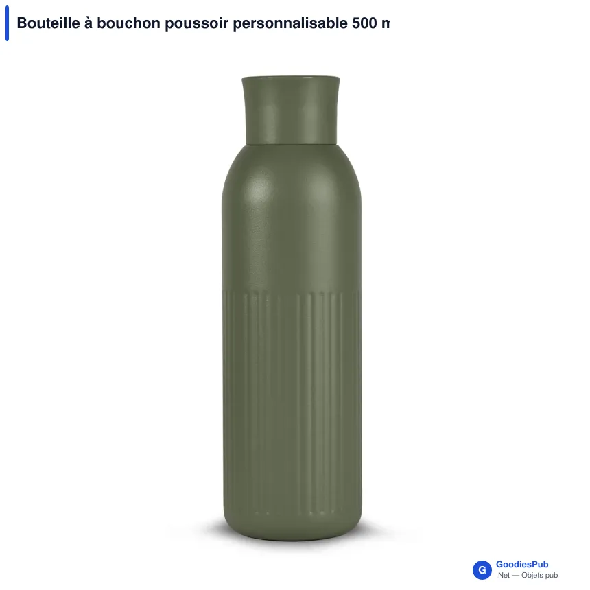 Bouteille à bouchon poussoir personnalisable 500 ml en acier recyclé - Sagaform Tekla - Image 7