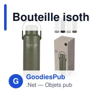 Bouteille isotherme personnalisable 1 litre en acier recyclé avec logo - Sagaform Theo - Miniature 1