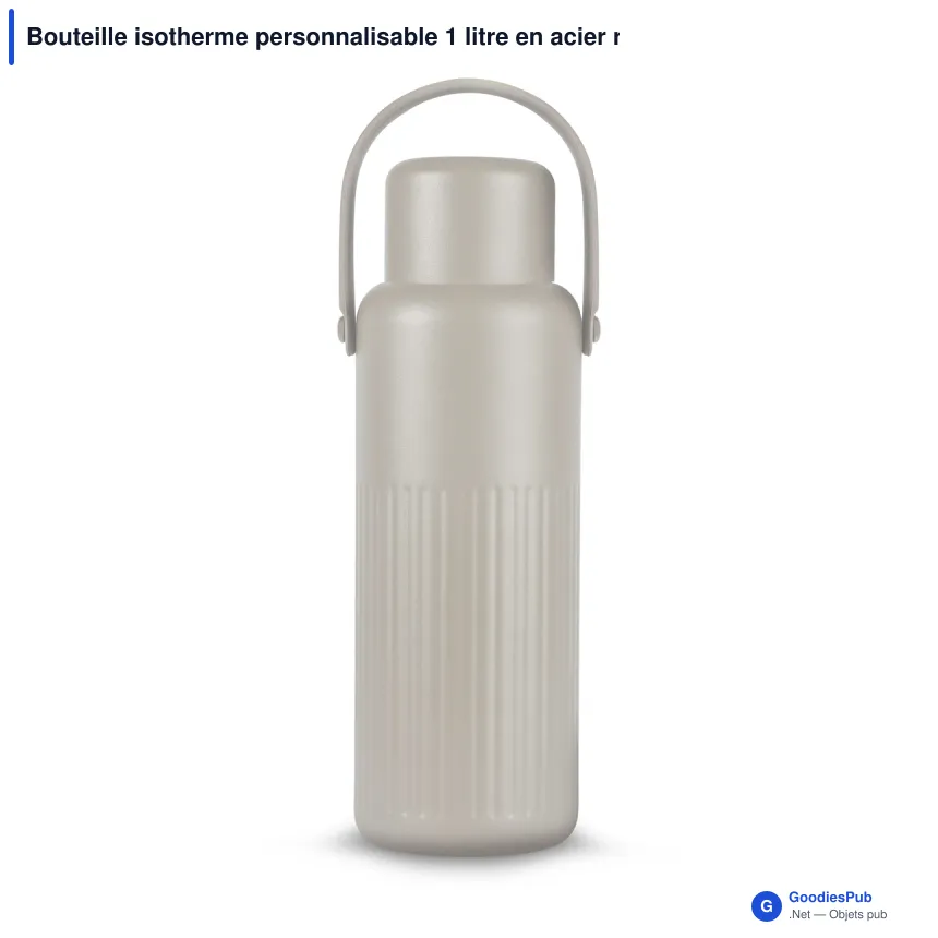 Bouteille isotherme personnalisable 1 litre en acier recyclé avec logo - Sagaform Theo - Image 3