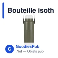 Bouteille isotherme personnalisable 1 litre en acier recyclé avec logo - Sagaform Theo - Miniature 4