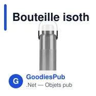 Bouteille isotherme personnalisable 1 litre en acier recyclé avec logo - Sagaform Theo - Miniature 5
