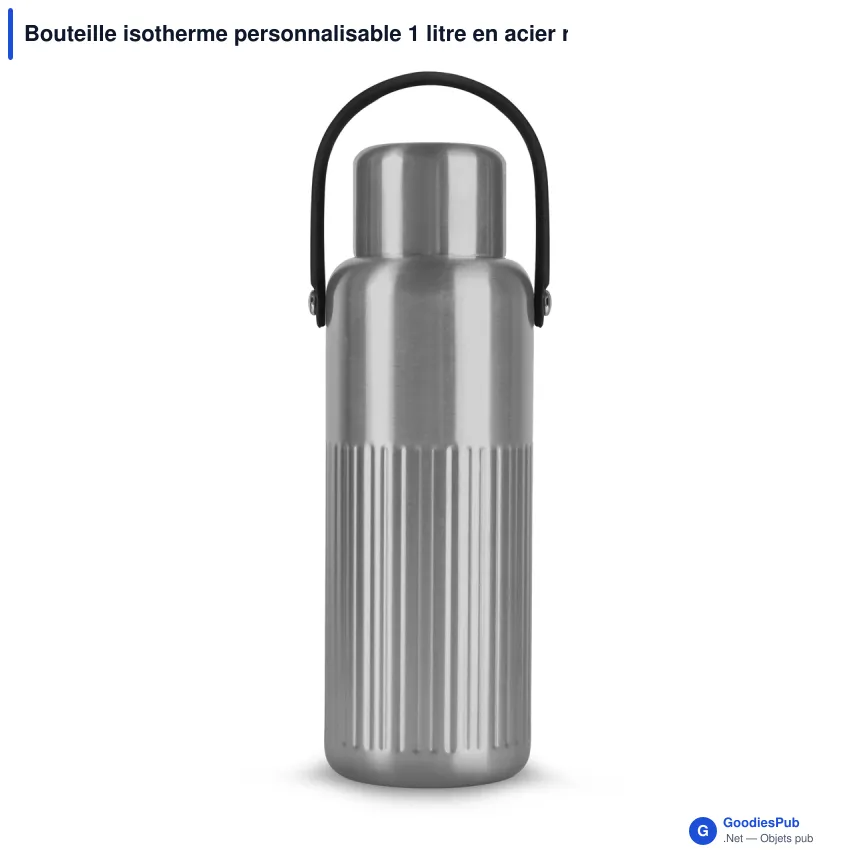 Bouteille isotherme personnalisable 1 litre en acier recyclé avec logo - Sagaform Theo - Image 5