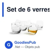 Set de 6 verres personnalisables à fond arrondi 300 ml avec logo - Sagaform - Miniature 1
