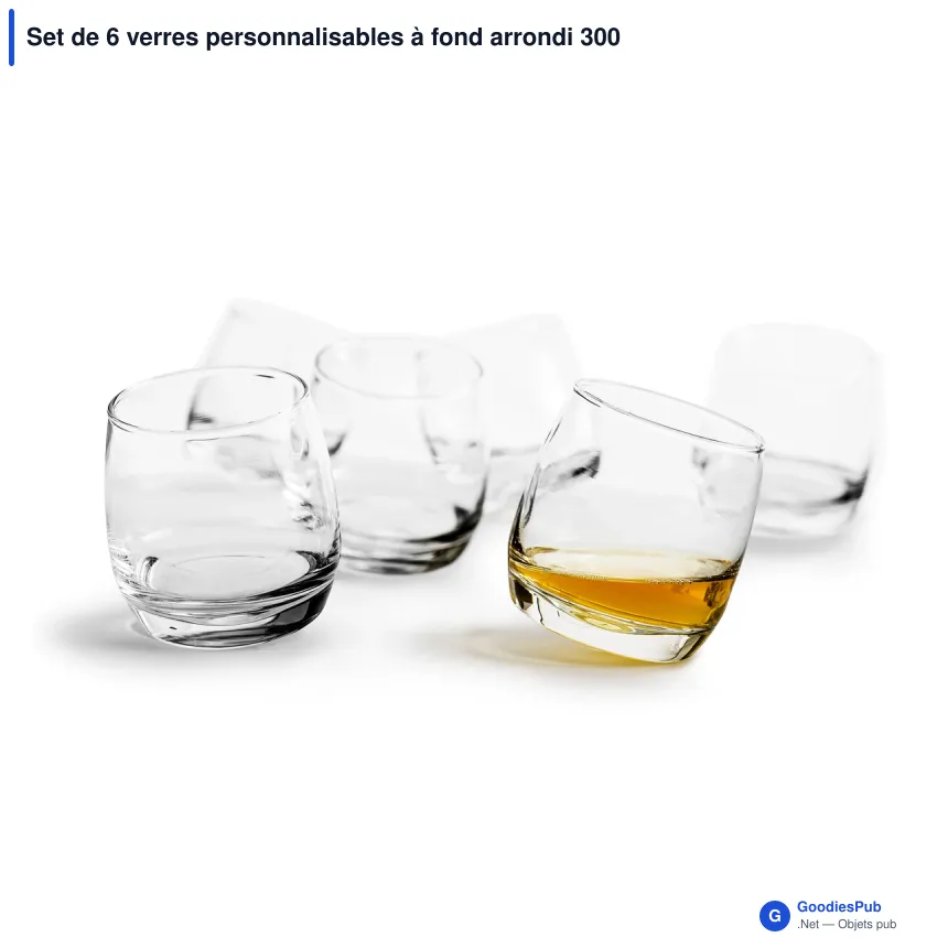 Set de 6 verres personnalisables à fond arrondi 300 ml avec logo - Sagaform - Image 2