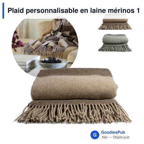 Plaid personnalisable en laine mérinos 130 x 170 cm - Sagaform Ulle