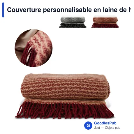 Couverture personnalisable en laine de Nouvelle-Zélande 170 x 130 cm - Sagaform Ulli