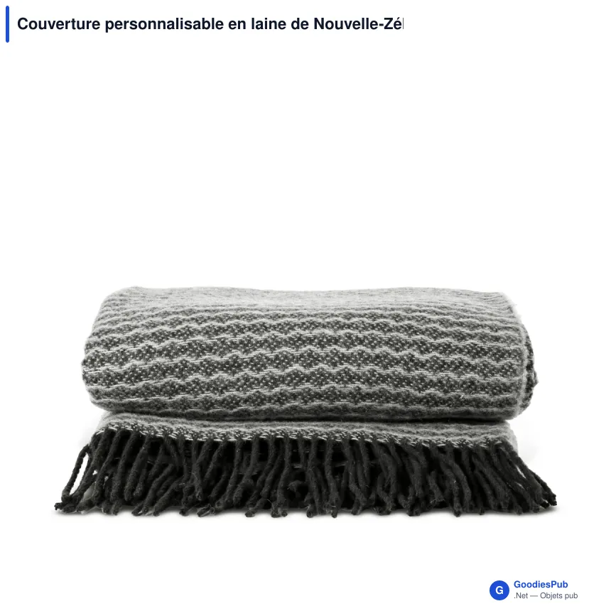 Couverture personnalisable en laine de Nouvelle-Zélande 170 x 130 cm - Sagaform Ulli - Image 2