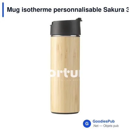 Mug isotherme personnalisable Sakura 360 ml avec logo