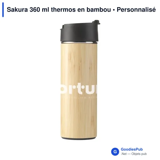 Mug isotherme personnalisable Sakura 360 ml avec logo - Image 1
