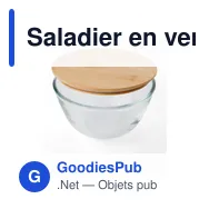 Saladier en verre personnalisable Isabeau avec logo - Miniature 3