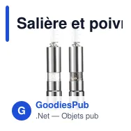 Salière et poivrier personnalisable Annalena avec logo - Miniature 1