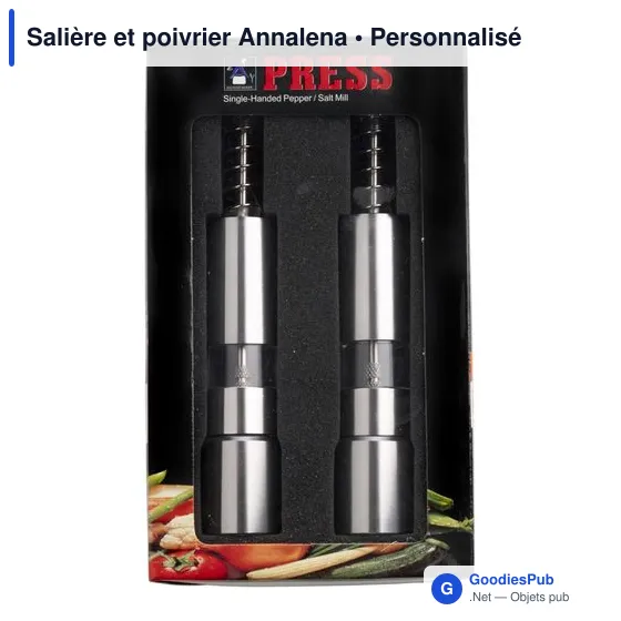 Salière et poivrier personnalisable Annalena avec logo - Image 2