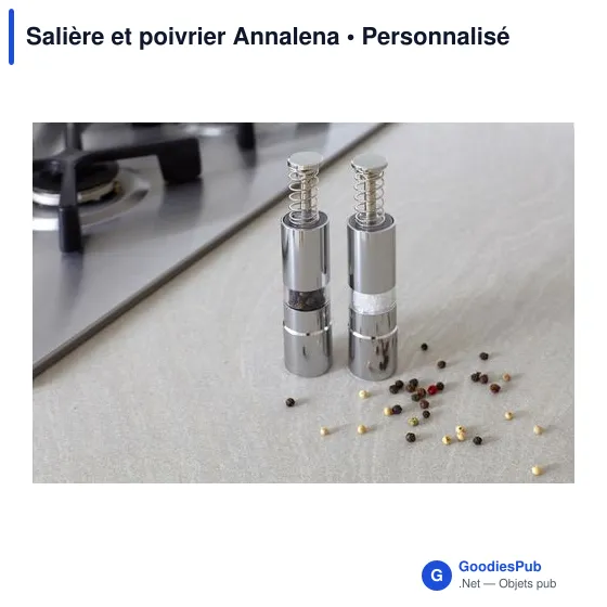 Salière et poivrier personnalisable Annalena avec logo - Image 3