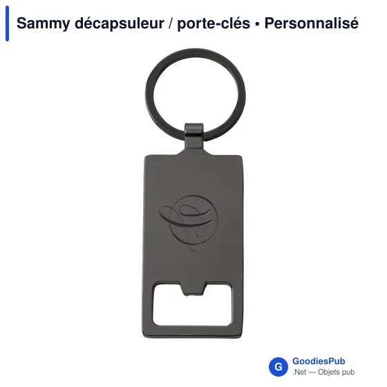Décapsuleur porte-clés personnalisable en bois - Sammyavec logo - Image 4