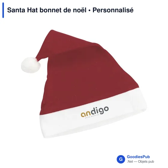 Bonnet de Noël personnalisable en polyester avec logo - Santa Hat - Image 2