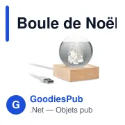 Boule de Noël personnalisable SANTA LIGHT avec logo et LED - Miniature 1