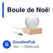 Boule de Noël personnalisable SANTA LIGHT avec logo et LED - Miniature 3