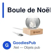 Boule de Noël personnalisable SANTA LIGHT avec logo et LED - Miniature 8