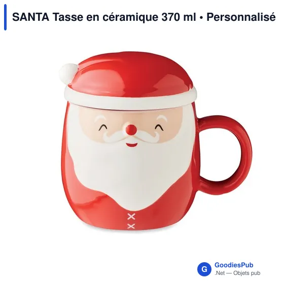 Mug en céramique personnalisable avec logo - Père Noël - Image 1
