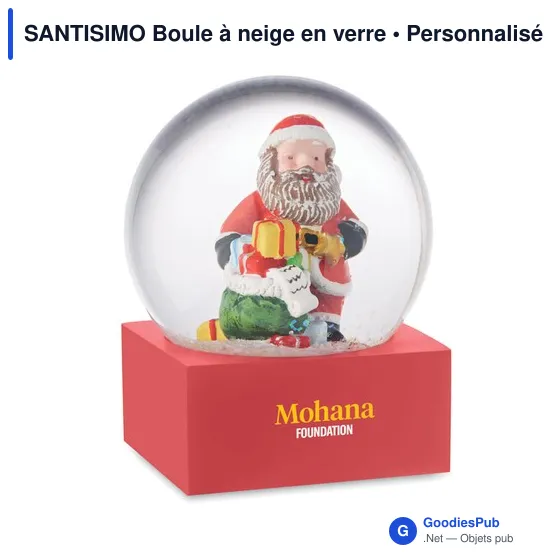 Boule à neige personnalisable en verre avec logo - SANTISIMO - Image 4