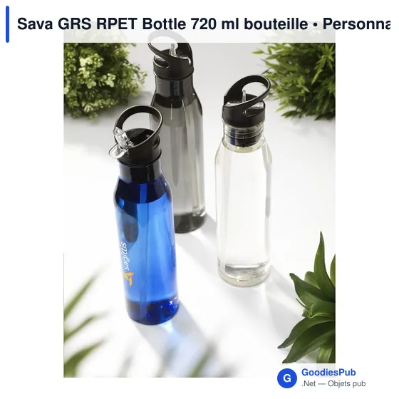 Bouteille d'eau personnalisable Sava GRS RPET 720 ml avec logo - Image 4
