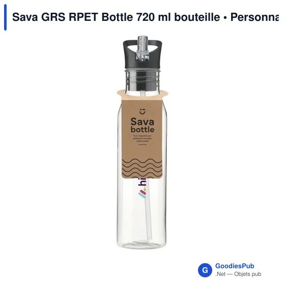 Bouteille d'eau personnalisable Sava GRS RPET 720 ml avec logo - Image 7