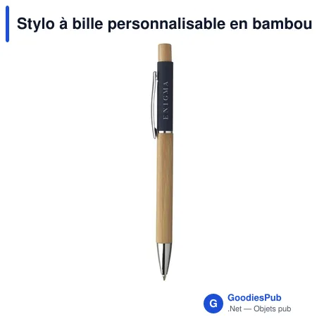 Stylo à bille personnalisable en bambou avec logo - Saya Bamboo Pen