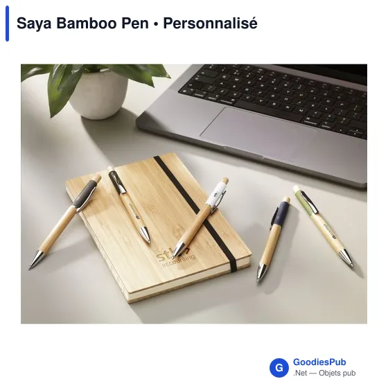 Stylo à bille personnalisable en bambou avec logo - Saya Bamboo Pen - Image 11