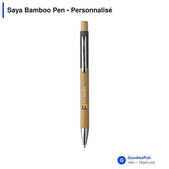 Stylo à bille personnalisable en bambou avec logo - Saya Bamboo Pen - Image 6