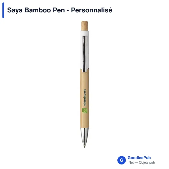 Stylo à bille personnalisable en bambou avec logo - Saya Bamboo Pen - Image 7