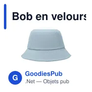 Bob en velours côtelé personnalisable avec logo - SCOOP - Miniature 1