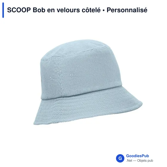 Bob en velours côtelé personnalisable avec logo - SCOOP - Image 2