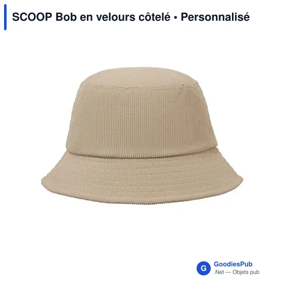 Bob en velours côtelé personnalisable avec logo - SCOOP - Image 11
