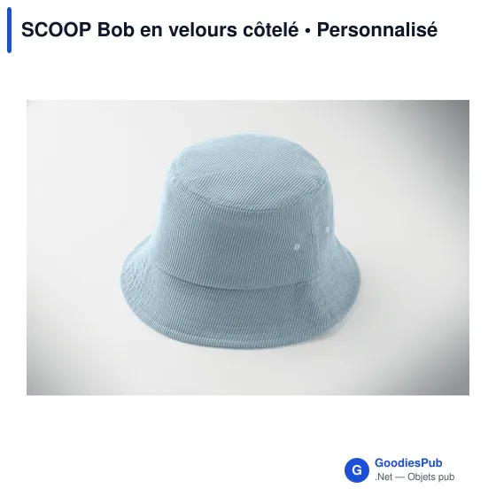 Bob en velours côtelé personnalisable avec logo - SCOOP - Image 3