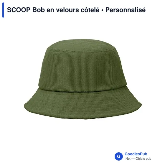 Bob en velours côtelé personnalisable avec logo - SCOOP - Image 4