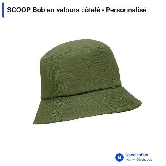 Bob en velours côtelé personnalisable avec logo - SCOOP - Image 5