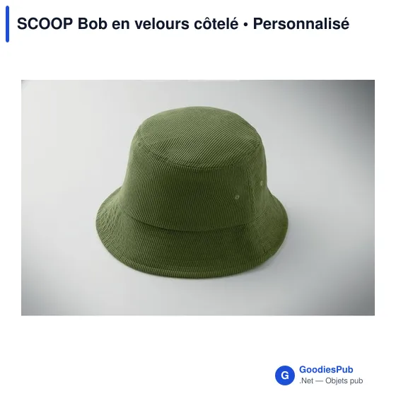 Bob en velours côtelé personnalisable avec logo - SCOOP - Image 6