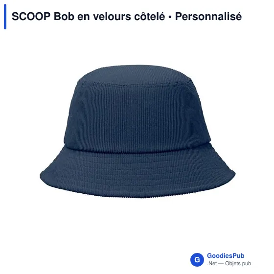 Bob en velours côtelé personnalisable avec logo - SCOOP - Image 7