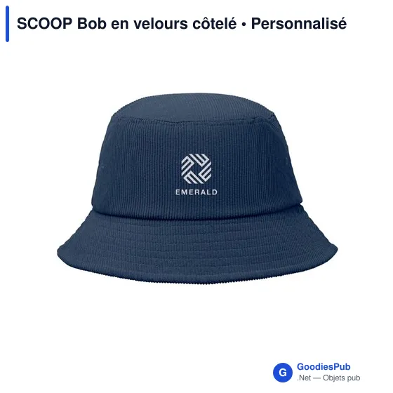 Bob en velours côtelé personnalisable avec logo - SCOOP - Image 9