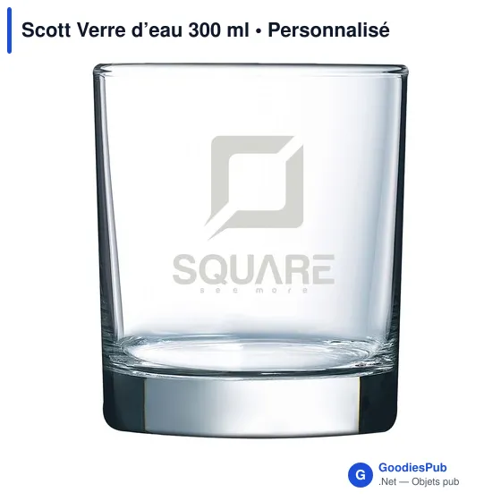 Verre d'eau personnalisable Scott 300 ml avec logo - Image 2