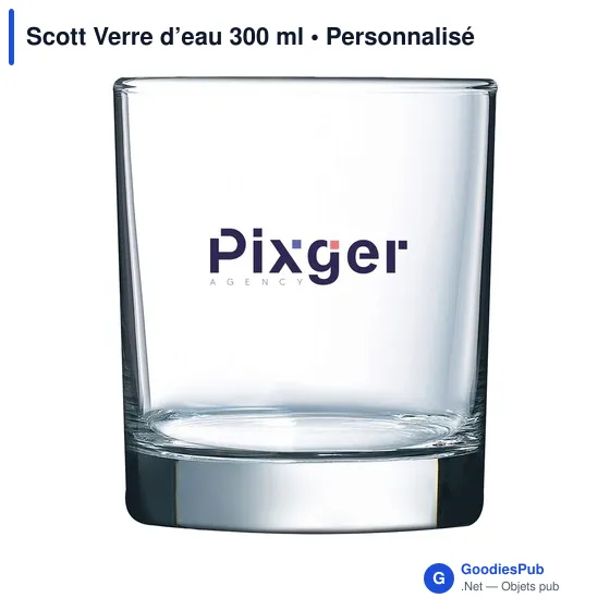 Verre d'eau personnalisable Scott 300 ml avec logo - Image 3