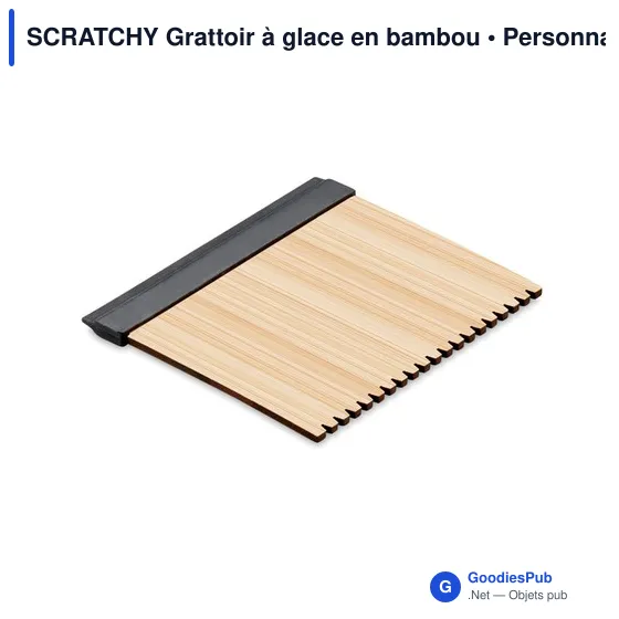 Grattoir à glace personnalisable en bambou avec logo - SCRATCHY - Image 1