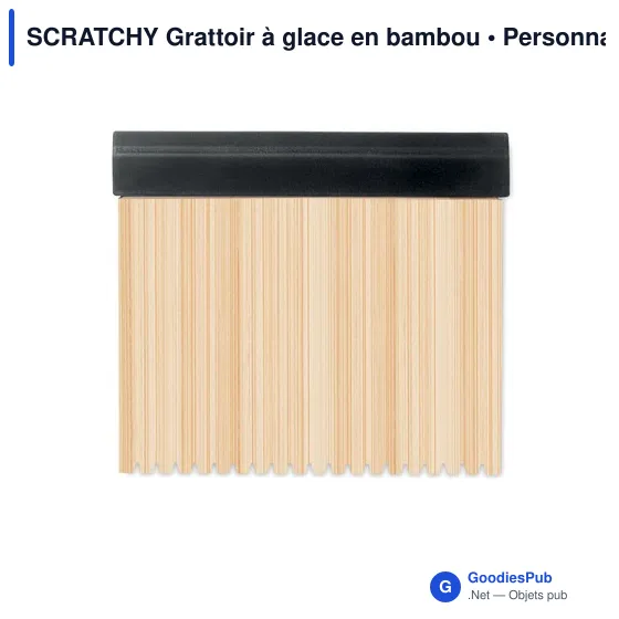 Grattoir à glace personnalisable en bambou avec logo - SCRATCHY - Image 2