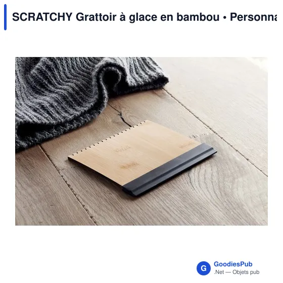 Grattoir à glace personnalisable en bambou avec logo - SCRATCHY - Image 3
