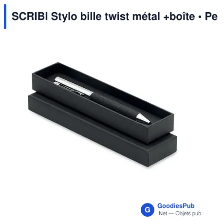 SCRIBI Stylo bille twist métal +boîte