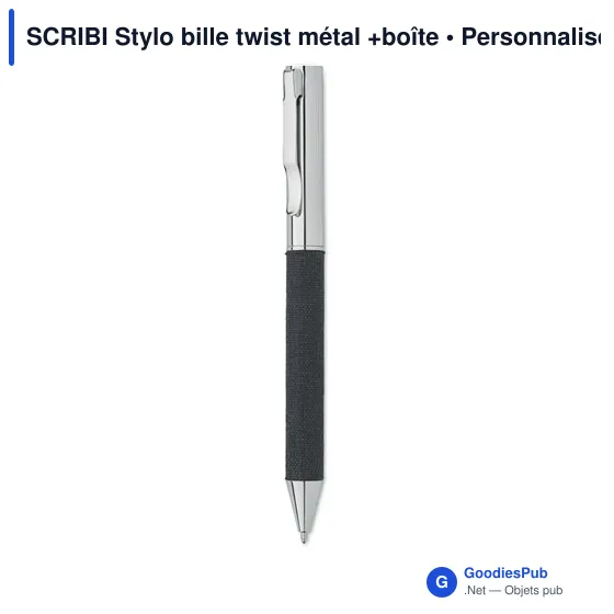 SCRIBI Stylo bille twist métal +boîte - Image 4