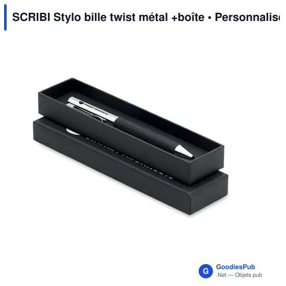 SCRIBI Stylo bille twist métal +boîte - Image 5